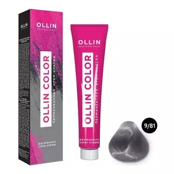 Крем-краска для волос перманентная Ollin Professional Color, тон 9/81 блондин жемчужно-пепельный, 60 мл