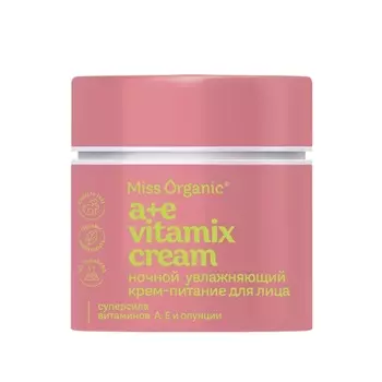 Крем для лица ночной А+E vitamix cream, увлажнение и питание, 45 мл, Miss Organic