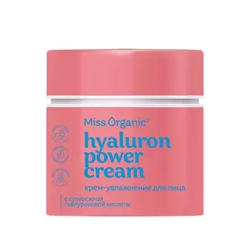 Крем для лица увлажняющий Hyaluron power cream, 45 мл, Miss Organic