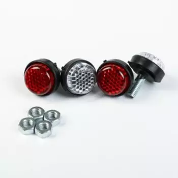 Крепление номерного знака "ГЛАВДОР", отражающее, красно-белое, 4 шт.