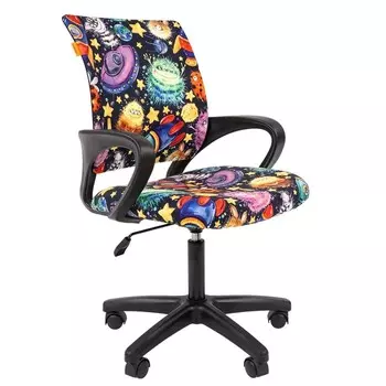 Кресло для школьника Chairman Kids 103, с подлокотниками, на колёсиках, обивка ткань НЛО LT, цвет чёрный