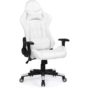 Кресло игровое Blanc пластик/экокожа, черный/белый 68x66x125 см