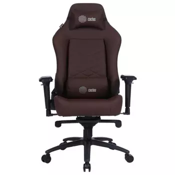 Кресло игровое Cactus CS-CHR-0112BR, до 120 кг, экокожа, коричневое