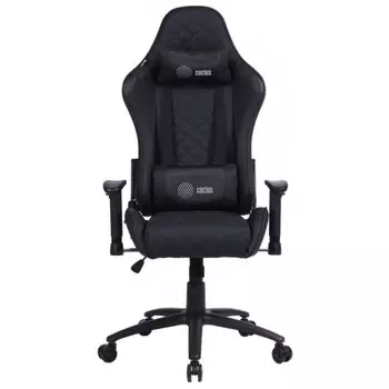 Кресло игровое Cactus CS-CHR-030BL, до 120 кг, экокожа, черное
