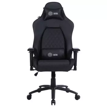 Кресло игровое Cactus CS-CHR-130, до 120 кг, экокожа, черное