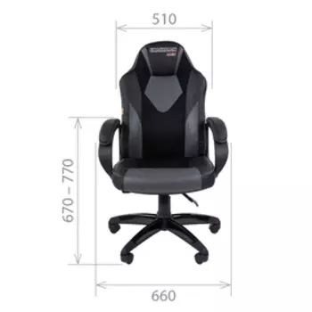 Кресло игровое Chairman game 17, на колёсиках, экокожа/ткань, цвет чёрный/красный