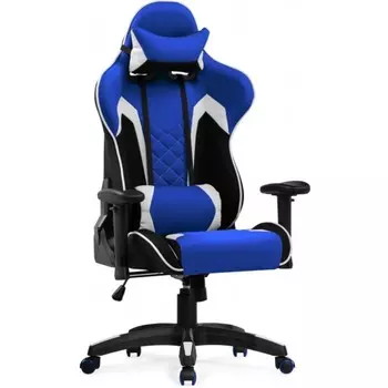 Кресло игровое Prime пластик/ткань, черный/синий 70x70x125 см