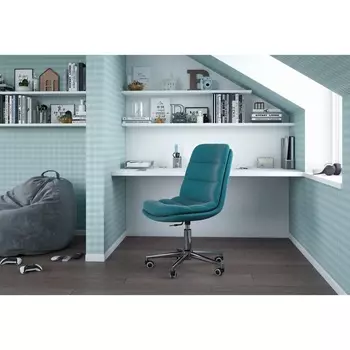 Кресло компьютерное офисное Chairman Home 115, ткань/пластик, цвет бирюза