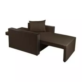 Кресло- кровать "Милена-2" CHOCOLATE/экокожа черная