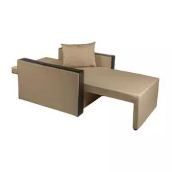 Кресло- кровать "Милена-2" LATTE/Экокожа черная