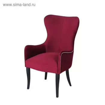 Кресло «Лари», ткань велюр, опоры венге, цвет берри