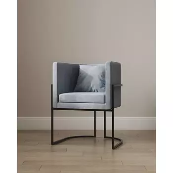 Кресло «LUNA», 606477 см, цвет голубой, каркас чёрный