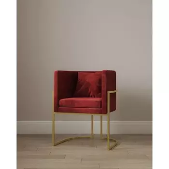 Кресло «LUNA», 606477 см, цвет красный, каркас золотой