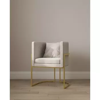 Кресло «LUNA», 606477 см, цвет кремовый, каркас золотой
