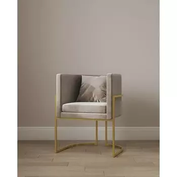 Кресло «LUNA», 606477 см, цвет серый, каркас золотой