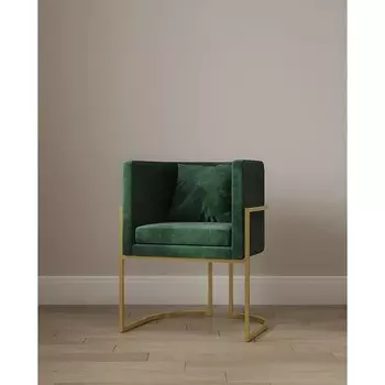 Кресло «LUNA», 606477 см, цвет зеленый, каркас золотой