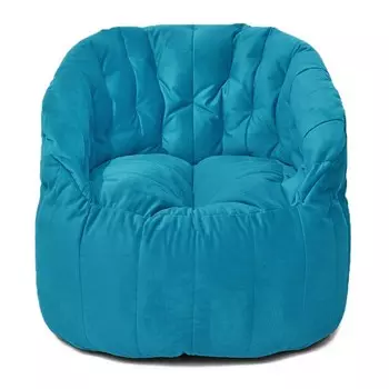 Кресло Челси, размер 85х85 см, ткань велюр, цвет голубой