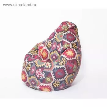Кресло-мешок «Груша» большое, диаметр 90 см, высота 135 см, принт мехико серый