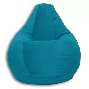 Кресло-мешок «Груша» Позитив Lovely, размер L, диаметр 80 см, высота 100 см, велюр, цвет морская волна