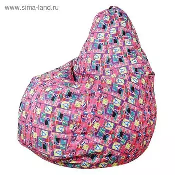 Кресло-мешок Капля М d100/h140 цв МАРКИ розовый нейлон 100% п/э