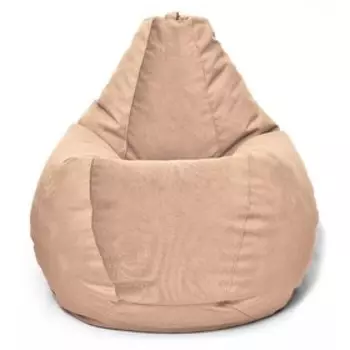 Кресло-мешок «Груша» Позитив Maserrati, размер M, диаметр 70 см, высота 90 см, велюр, цвет кофе с молоком