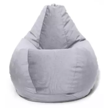 Кресло-мешок «Груша» Позитив Maserrati, размер M, диаметр 70 см, высота 90 см, велюр, цвет серый