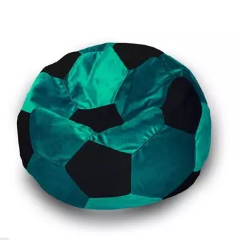 Кресло-мешок «Мяч», размер 100 см, см, велюр, цвет бирюзовый, чёрный