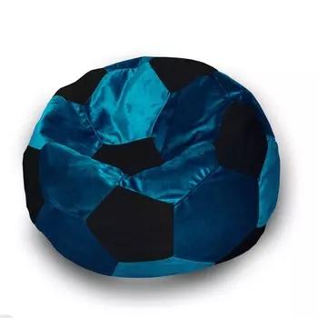 Кресло-мешок «Мяч», размер 100 см, см, велюр, цвет синий, чёрный