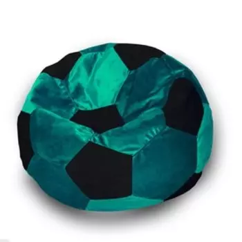 Кресло-мешок «Мяч», размер 80 см, см, велюр, цвет бирюзовый, чёрный