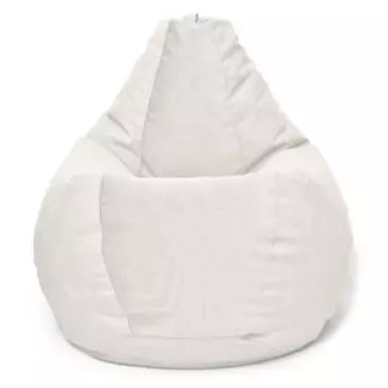 Кресло-мешок «Груша» Позитив Maserrati, размер L, диаметр 80 см, высота 100 см, велюр, цвет белый