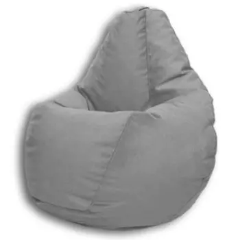 Кресло-мешок «Груша» Позитив Карат, размер L, диаметр 80 см, высота 100 см, велюр, цвет серый