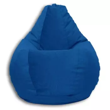 Кресло-мешок «Груша» Позитив Real A, размер XXL, диаметр 105 см, высота 130 см, велюр, цвет синий