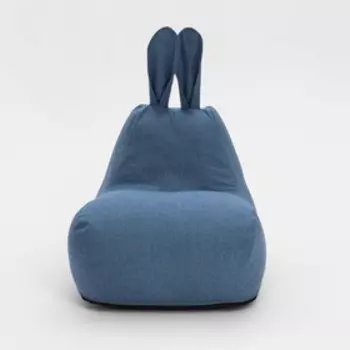 Кресло-мешок «Зайчик», размер 80x90 см рогожка, цвет синий