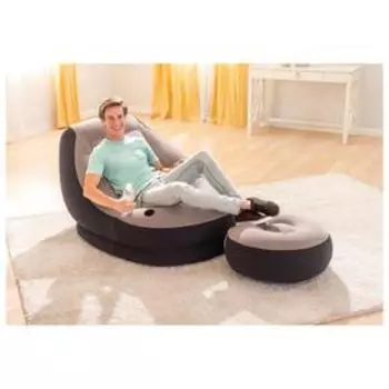 Кресло надувное с пуфиком, флок 102х137х79 см, 68564NP