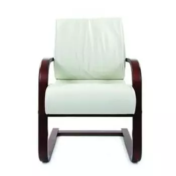 Кресло офисное Chairman 445 WD натуральная кожа белая