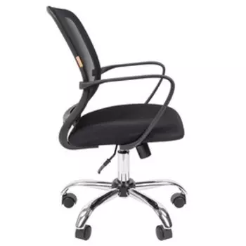 Кресло офисное Chairman 698 TW - 01, с подлокотниками, на колёсиках, ткань/сетка, цвет хром/чёрный