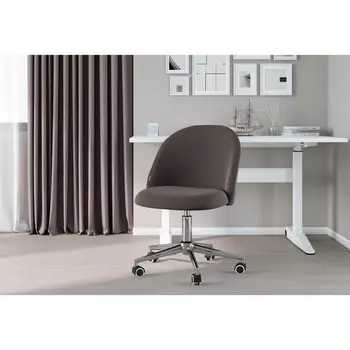 Кресло офисное для руководителя Chairman Home - 118, без подлокотников, на колёсиках, ткань Т - 55, цвет серый