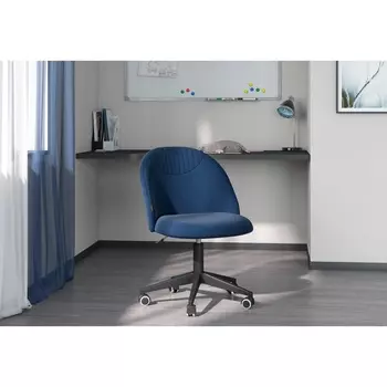 Кресло офисное для руководителя Chairman Home - 119, без подлокотников, на колёсиках, ткань Т - 82, цвет синий