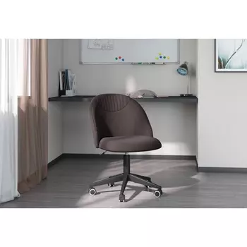 Кресло офисное для руководителя Chairman Home - 119, без подлокотников, на колёсиках, ткань Т - 55, цвет серый