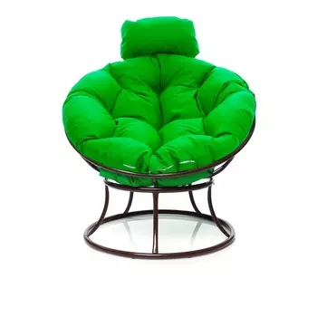 Кресло «Папасан», 778168 см, коричневое, зелёная подушка