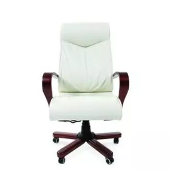 Кресло руководителя Chairman 420 WD натуральная кожа белая