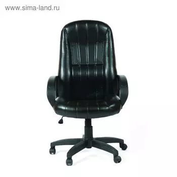 Кресло офисное для руководителя Chairman 685, на колёсиках, экокожа, цвет чёрный