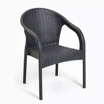 Кресло садовое «Ротанг», пластик, 6458.584 см, антрацит