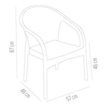Кресло садовое «Ротанг», пластик, 6458.584 см, тёмно-коричневое