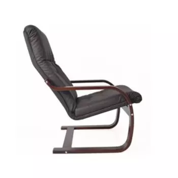 Кресло Сайма, 690х840х920, экокожа, шоколад/каркас вишня