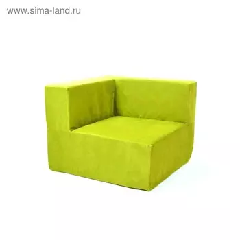 Кресло угловое - модуль «Тетрис», размер 80 х 80 см, цвет зелёный, велюр
