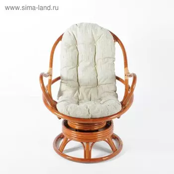 Кресло вращающееся, с подушкой, ротанг, цвет коньячный, 05/01