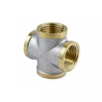 Крестовина Aquasfera 9011-02, 3/4", внутренняя резьба, никелированная латунь