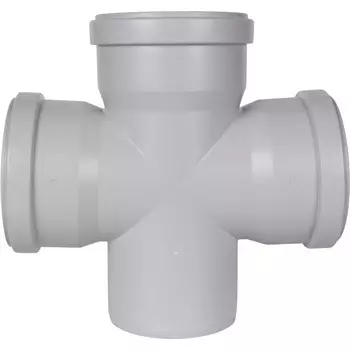 Крестовина канализационная STOUT SKB-0018-011087 d=110 мм, 87.5°, 1-плоскостная, бесшумная