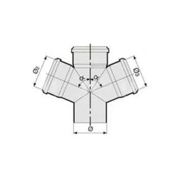 Крестовина одноплоскостная Sinikon 506015.R, d=110 x 110 x 110 мм, 87°